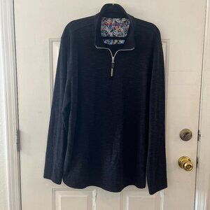 Robert Graham Men's Black Textured Eliot 1/4" Zip Pull-Over Shirt/Jacket Sz 3XL
